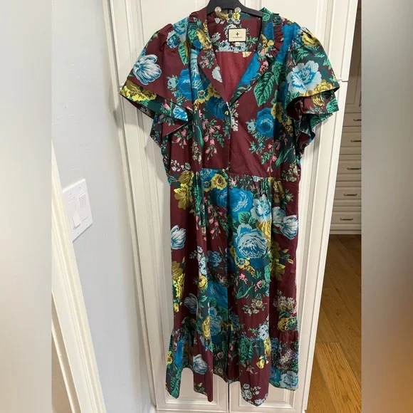 Tuckernuck | Dresses | Tuckernuck Burgundy Floral Dress | Poshmark